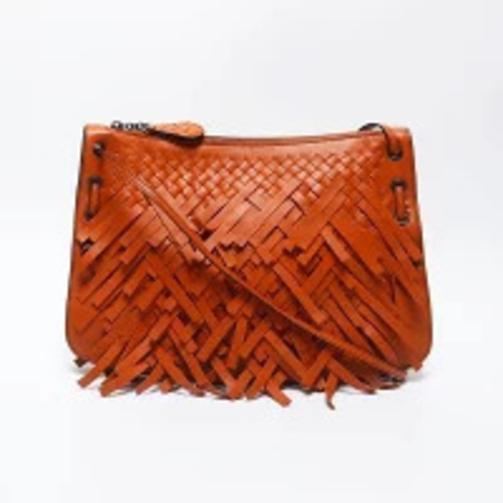 Bottega Veneta Intrecciato Leather Shoulder Bag Brown